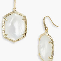 Daphne Drop Earrings in Gold Ivory Mother of Pearl