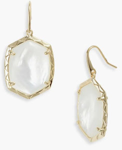 Daphne Drop Earrings in Gold Ivory Mother of Pearl