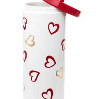 240631 - Acrylic Tumbler with Straw - Brushstroke Hearts