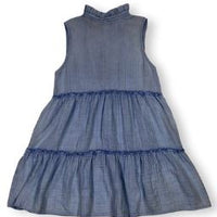 Gauze Tieback Dress - Indigo