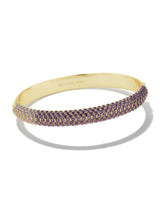 Mikki Pave Gold Bangle Bracelet in Purple Muave Ombre Mix
