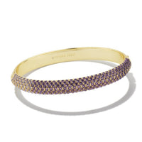 Mikki Pave Gold Bangle Bracelet in Purple Muave Ombre Mix