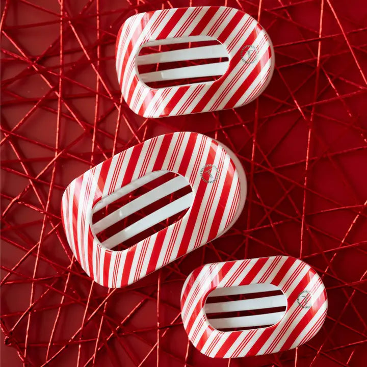 Flat Round Clip - Candy Cane Crush