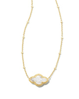 Abbie Gold Pendant Necklace in Mother of Pearl
