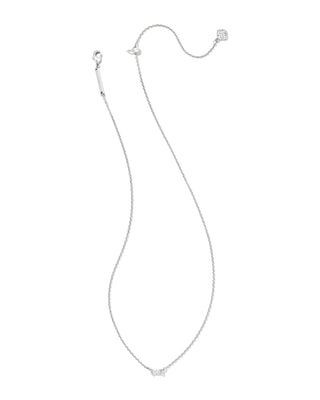 Juliette Pendant Necklace in Silver White Crystal