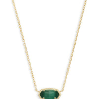 Elisa Gold Pendant Necklace in Emerald Cats Eye