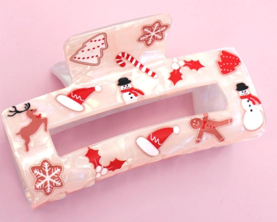 Iridescent Christmas Claw Clip