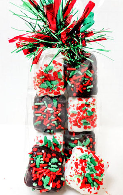 Christmas Chocolate Dipped Rice Krispie Bites