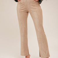 Taupe Corduroy Flare Leggings