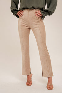 Taupe Corduroy Flare Leggings