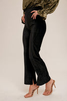 Black Corduroy Flare Leggings
