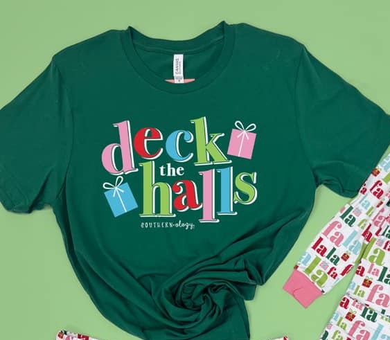 Colorful Deck the Halls Tee