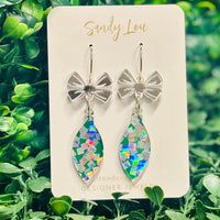 Merry Confetti Ornament Earrings - Christmas Green