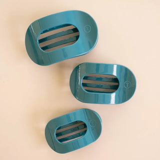 Teleties Flat Round Clip - Teal with It