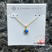 9608864534 Daphne Framed Pendant Necklace Gold in Bright Blue Opal
