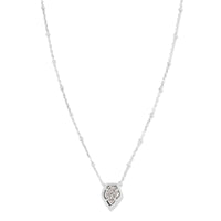 Framed Silver Tess Satellite Short Pendant Necklace in Platinum Drusy