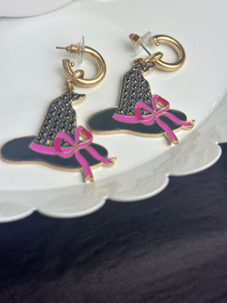 Witch with purple bow Earrings