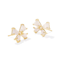 Blair Gold Bow Small Stud Earrings in Iridescent Drusy