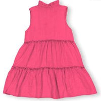 Gauze Tieback Dress - Hot Pink