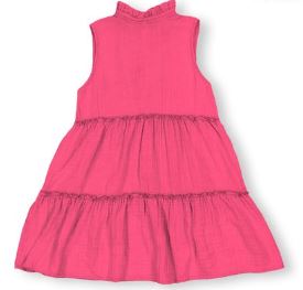 Gauze Tieback Dress - Hot Pink