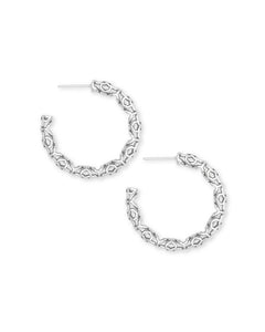 4217704003 Maggie Small Hoop Earrings in Silver Filigree