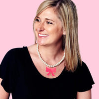 Hot Pink Bow Necklace
