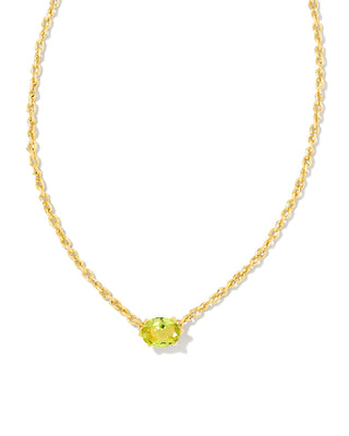 Cailin Necklace Gold in Light Green Crystal