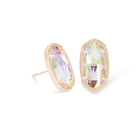 Ellie Rose Gold Stud Earrings in Dichroic Glass