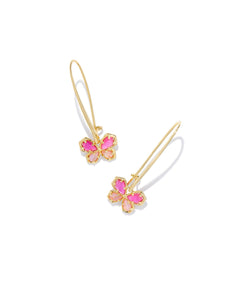 9608865136 Mae Gold Butterfly Wire Drop Earrings in Azalea Pink Mix