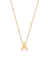 Letter A Pendant Necklace in Gold
