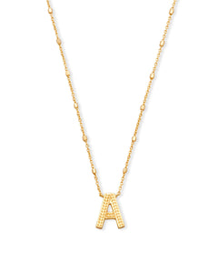 Letter A Pendant Necklace in Gold