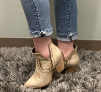 Smoke Show Bootie - Washed Beige Denim
