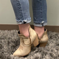 Smoke Show Bootie - Washed Beige Denim