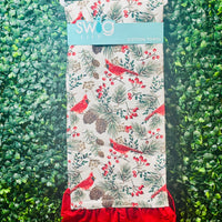 Winter Cardinals Tea Towel