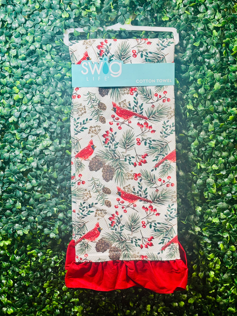 Winter Cardinals Tea Towel