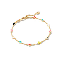 Haven Gold Heart Chain Bracelet in Multi Mix