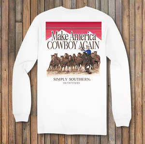 Mens Horses Long Sleeve Tee