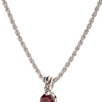 K5017-AN05  - Beijos Collection -  7MM - Garnet Prong Pendant Necklace