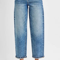 High Rise Crop Boyfriend Cuffed Jeans