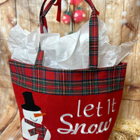 Winter Embroidered Tote - Let it Snow