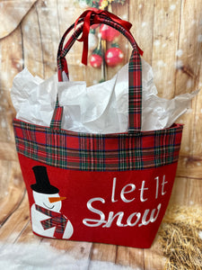 Winter Embroidered Tote - Let it Snow