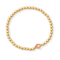 Abbie Gold Beaded Stretch Bracelet in Azalea Illusion