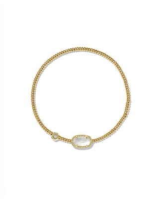 Grayson Gold Stretch Bracelet in Ivory Mother of Pearl