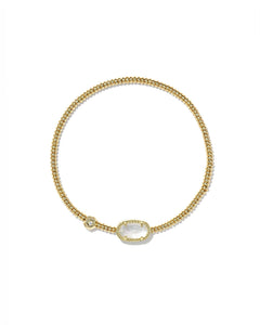 Grayson Gold Stretch Bracelet in Ivory Mother of Pearl