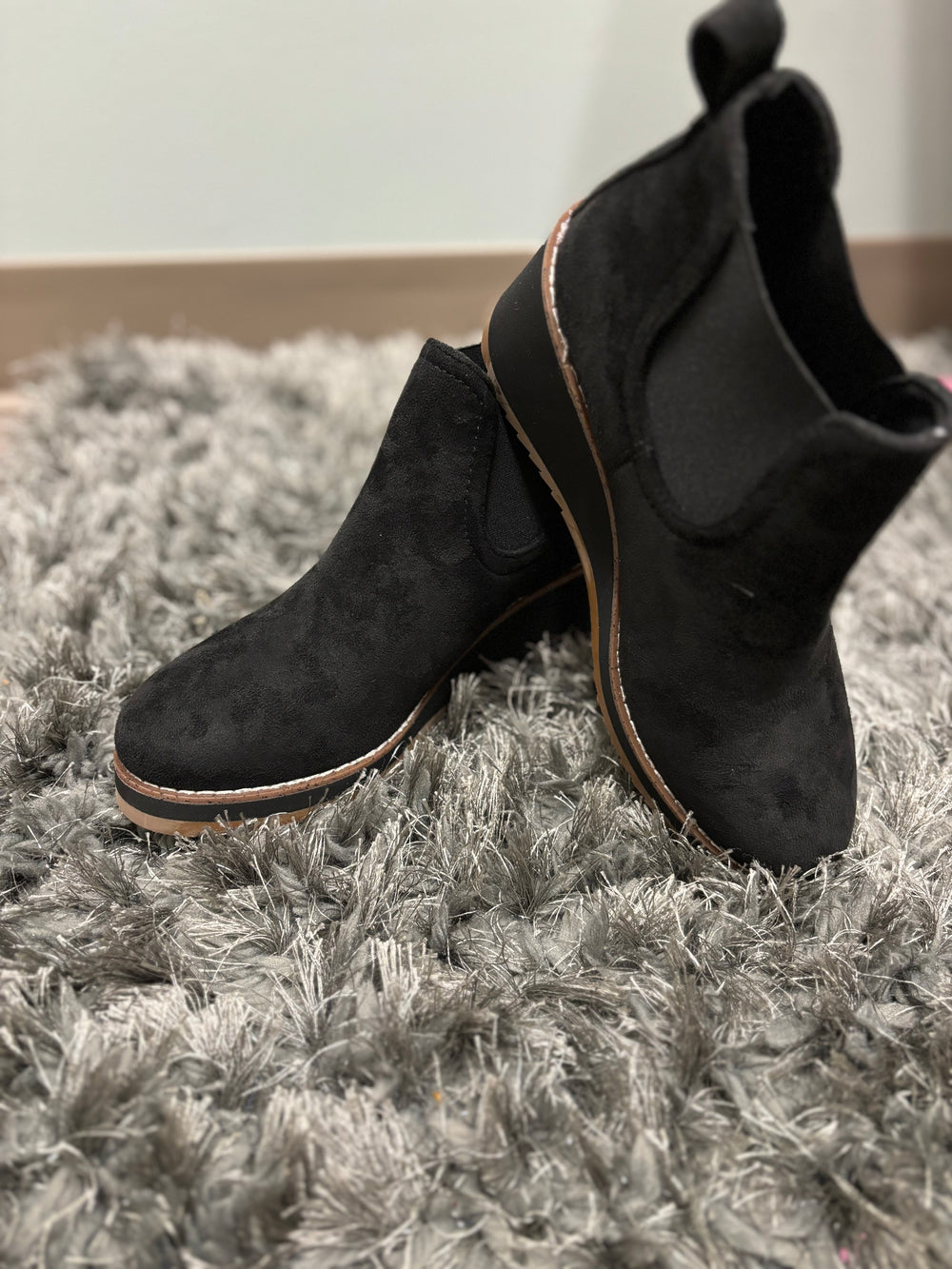 Love You A Latte - Black Faux Suede