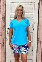 Lulu-B Basic Top Short Sleeve - Turquoise
