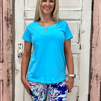 Lulu-B Basic Top Short Sleeve - Turquoise