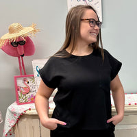 Ziggy Cap Sleeve Top - Black