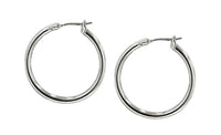 G3227-R000 Small, G3228-R000 Large - Rhodium Hoop Earrings
