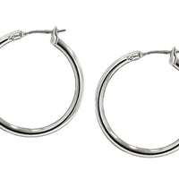 G3227-R000 Small, G3228-R000 Large - Rhodium Hoop Earrings